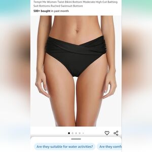 Tempt Me Women Twist Bikini Bottom Moderate High Cut Bathing Suit Bottoms